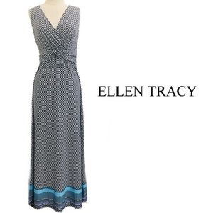 Ellen Tracy Chevron Maxi Dress